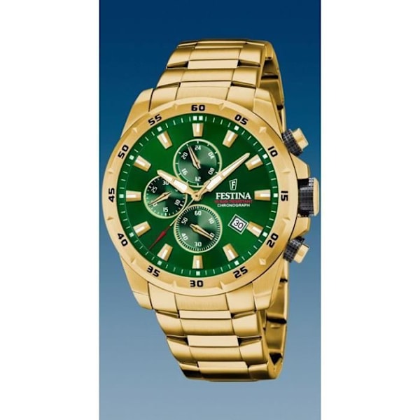 Mieskello - Festina - F20541/3 - Chrono Sport - Vihreä kellotaulu 45.05mm - Vesitiivis 100m Grön