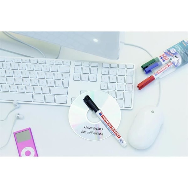 Markers - edding - 8400 - 10-pack - Fine tip - Permanent - Black Svart, röd, blå, grön