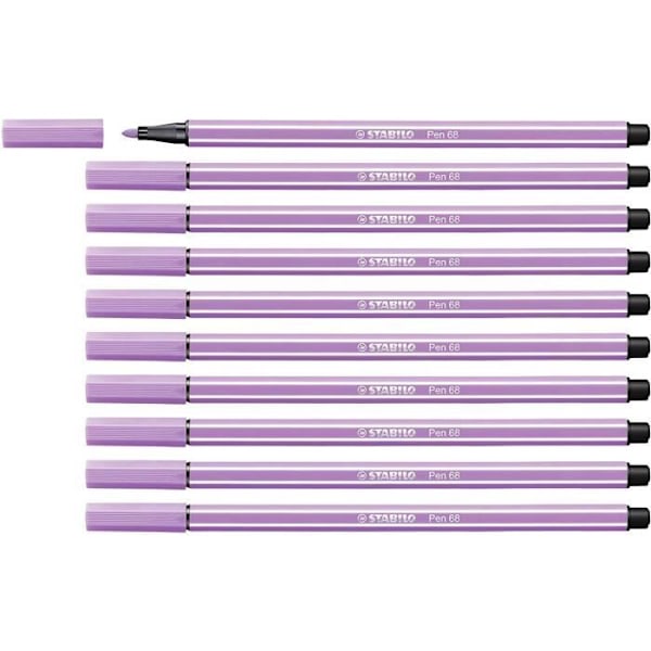 Setti 10 kpl Pen 68 vaalea lila piirustusmerkit