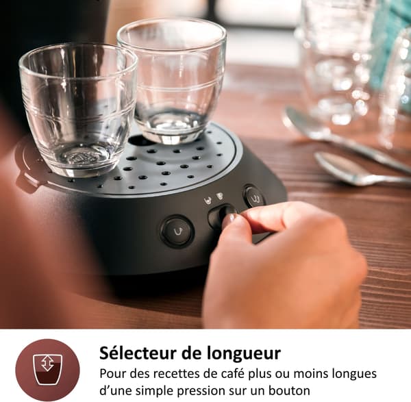 Kaffemaskine med kapsler - PHILIPS - SENSEO - CSA210/61 - Original Plus - Intensiv sort Sort