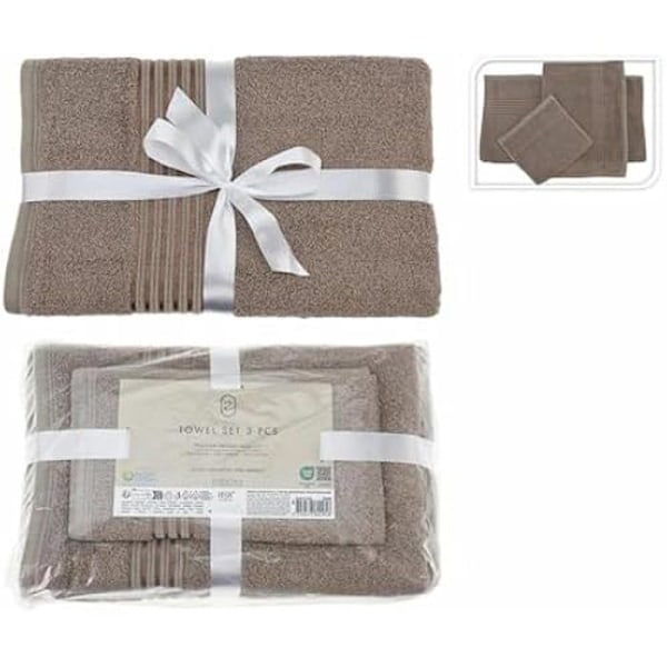 Badlakan - BIGBUY HOME - Essentials Taupe handduksset - Flerfärgad - 3 stycken Flerfärgad