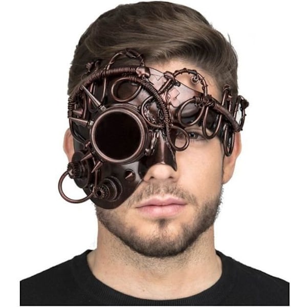 Steampunk Maske - Disfrazzes - Brun - One size - Monokel - Viktorisk æstetik