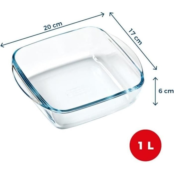 Plat air fryer - PYREX - 1450141 - Fyrkantig - I borosilikatglas - 20 x 17 cm TRANSPARENT