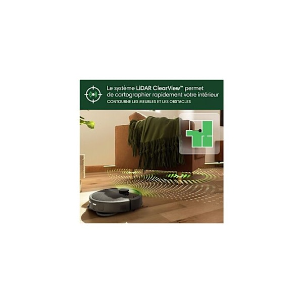 Robotdammsugare - iRobot - Roomba Plus 405 - Svart - IoT-kompatibel - Programmerbar rengöring Svart