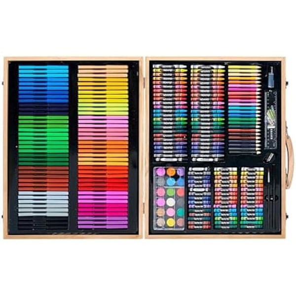 Målarset - LIDERPAPEL - Trälåda - 245 delar - 49 x 36,6 x 4,5 cm - Praktisk för konstnärer