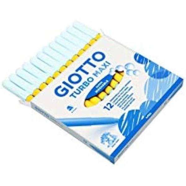 Markörer - GIOTTO - Turbomaxi 456 - Set med 12 - Gul färg - Opak citronträd