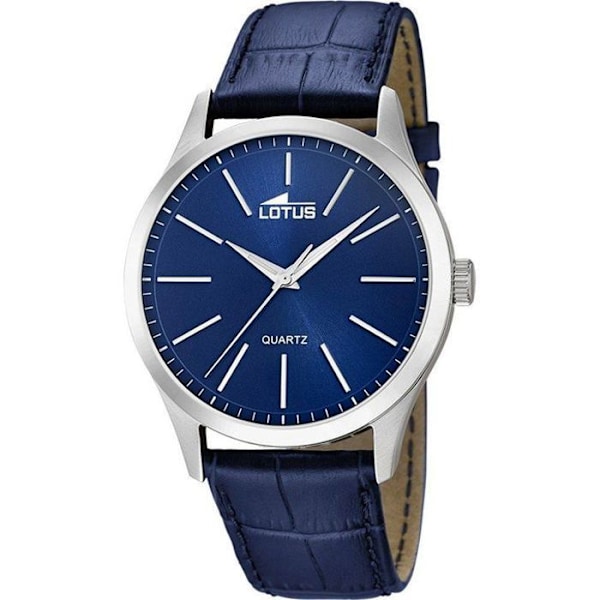 Lotus Klassisk blå klocka med blå läderarmband för män - Diameter 42 mm