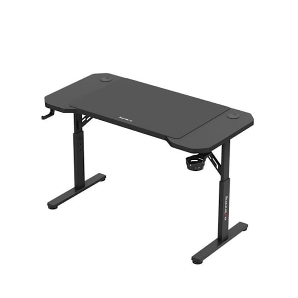 Bureau Gaming - HUZARO - Hero 2.6 - Noir - Justerbar höjd - Kolfiberbord - Tillbehörsstöd Svart