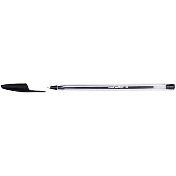 Kuglepenne - MOLIN - BC188-50-9 - Pakke med 50 - Medium point - Sort farve - Olieblæk Svart