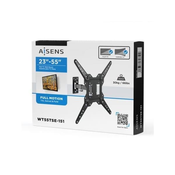 Understøttelsesmonitor/TV - AISENS - WT55TSE-151 - Vippe - 30 kg - 23-55 tommer - Sort
