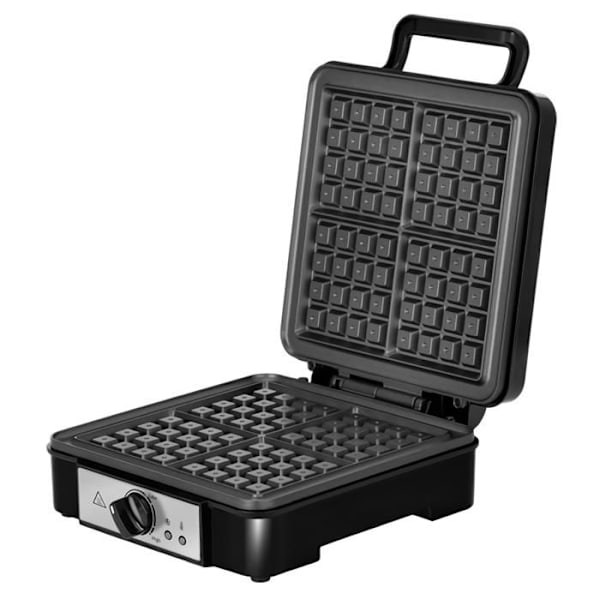 Gauffrera - MPM - MGO-36M - 4 våfflor - Non-stick plattor - 1200W Svart/Silver Svart silver