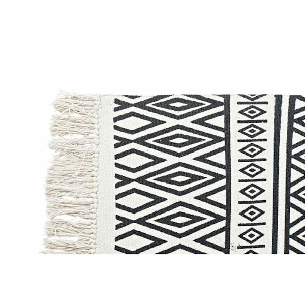 Diamantmatta i polyester i bomull DKD Home Decor vit svart