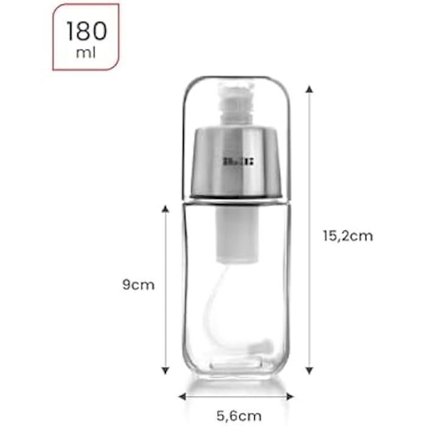 Pulverisator - IBILI - Sprayflaske med pumpemekanisme - Holdbart glas - 180 ml - Ideel til luftfriturekogere Flerfärgad