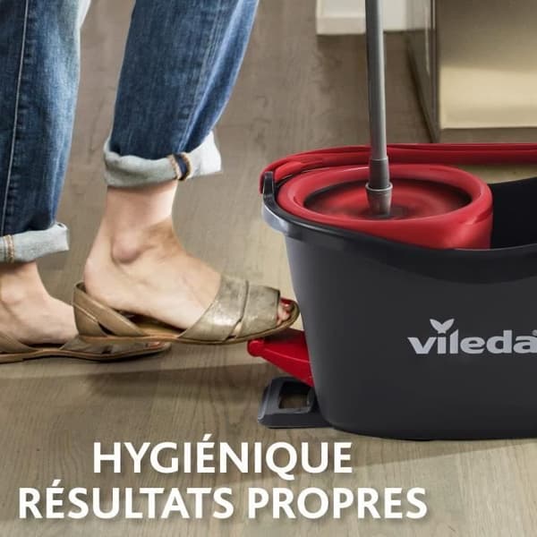 VILEDA EasyWring & Clean Broom Refill - Microfiber Hvid og rød