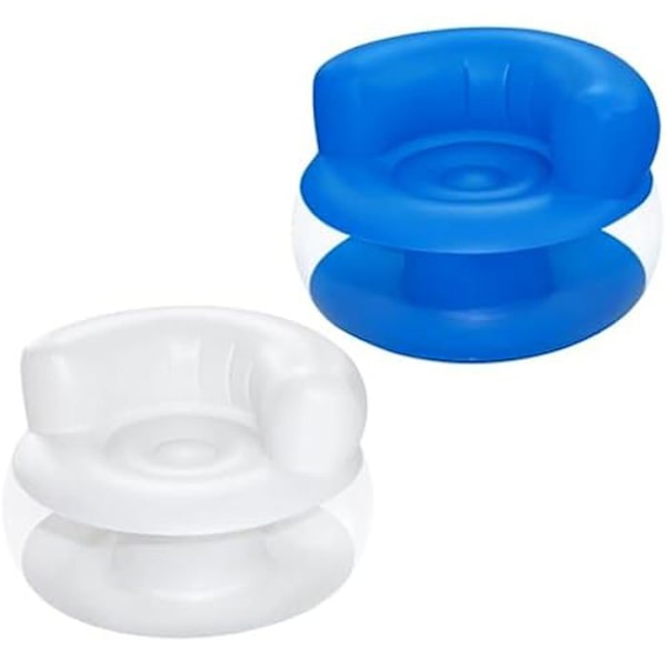 Uppblåsbart fåtölj - BESTWAY - Mod Pod - 112 cm x 112 cm x 70 cm - Vit - Blå Vit blå