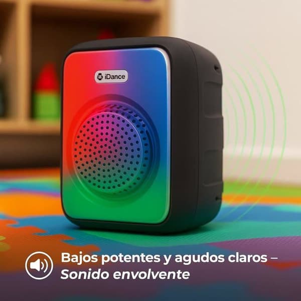 Bærbar Bluetooth-højttaler - iDance - Kraftig lyd - Kraftige bas - Multifarvede LED-lys