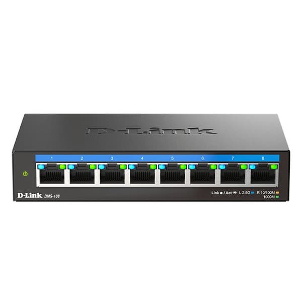 Switch - D-LINK - DMS-108 - 8 porte - Multi-gigabit 2.5G - Ikke-styret