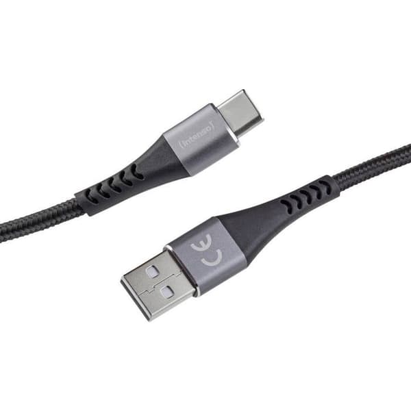 Data-/opladerkabel USB - INTENSO - A315C - 1,5 m - USB-A til USB-C - Hurtig opladning QC 3.0 Sort