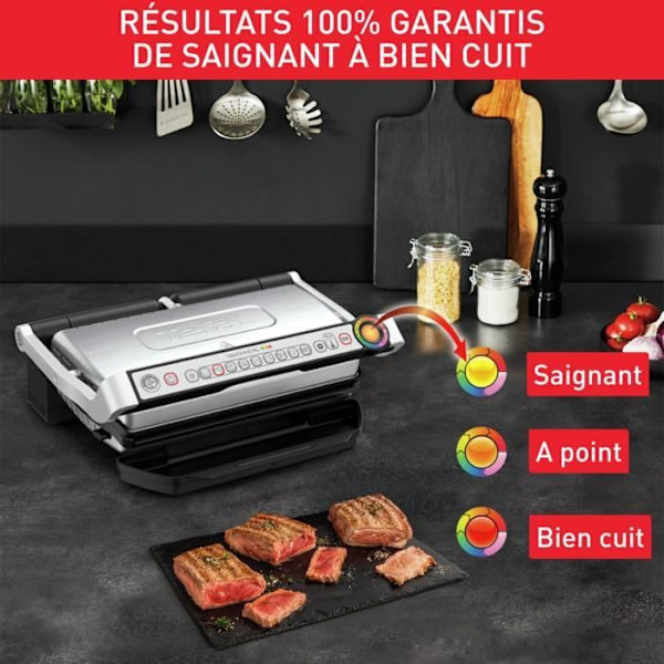 Elektrisk grill TEFAL Optigrill+ XL - 9 programmer - XL tilberedningsoverflade - Inkluderede tilbehør