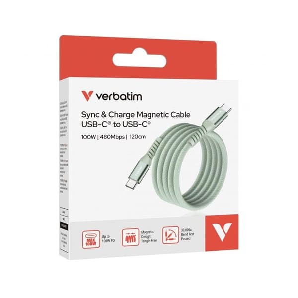 VERBATIM CABLE USB-C/USB-C 100W VERT