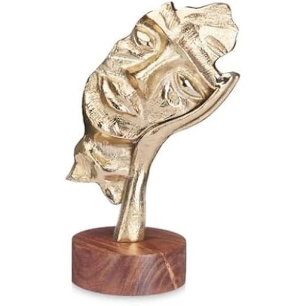 Dekorativ figur - PRESENTDEKOR - Gyllene ansikte - Flerfärgad - 16,5 x 26,5 x 11 cm - Inomhus Flerfärgad