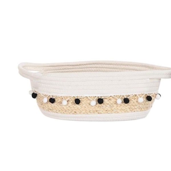 korisarja 36 x 26 x 15 cm 45 x 25 x 16 cm harmaa valkoinen luonnonkuitu boho (2 kpl) - Väri: HARMAA