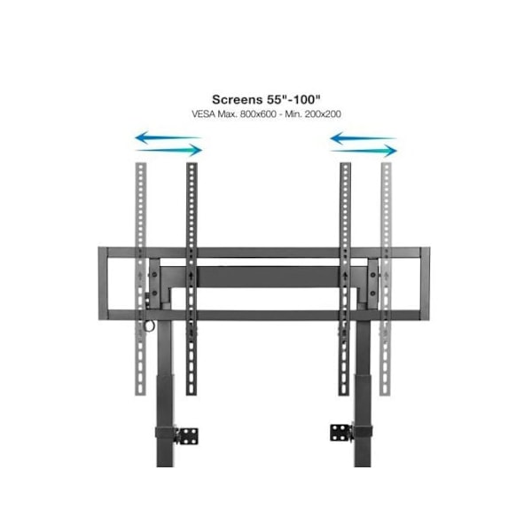 TooQ Hiperión Fast monterad golv/väggsupport för skärmar 55"-100" VESA 800x600 Maxvikt 120Kg Svart