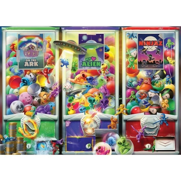 Palapeli 1000 kappaletta Eläimiä, avaruusolentoja ja ninjoja, yli 14-vuotiaille, Laadukas palapeli, Monet, 12001482, Ravensburger