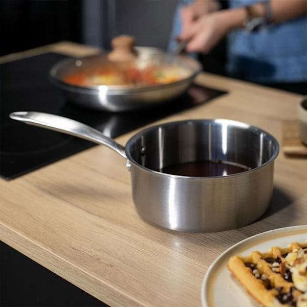 Brigade - Casserole i rustfrit stål 18 cm - LIVOO - MEP160 - Triply rustfrit stål - Til alle kogeplader inklusive induction - Fremstillet i Frankrig Rostfritt stål