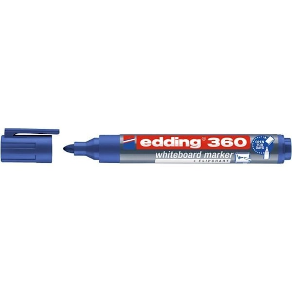 Whiteboard-markörer - edding - 360 - Rund spets - 1,5-3 mm - Paket med 10 st Blå