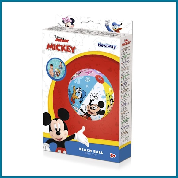 Strandboll - BESTWAY - Mickey & Vänner - 51 cm - Uppblåsbar - Flerfärgad mångfärgad