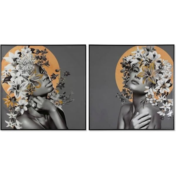 Tableau Hem ESPRIT Fleurs Moderne 100 x 3,5 x 100 cm 2 enheter