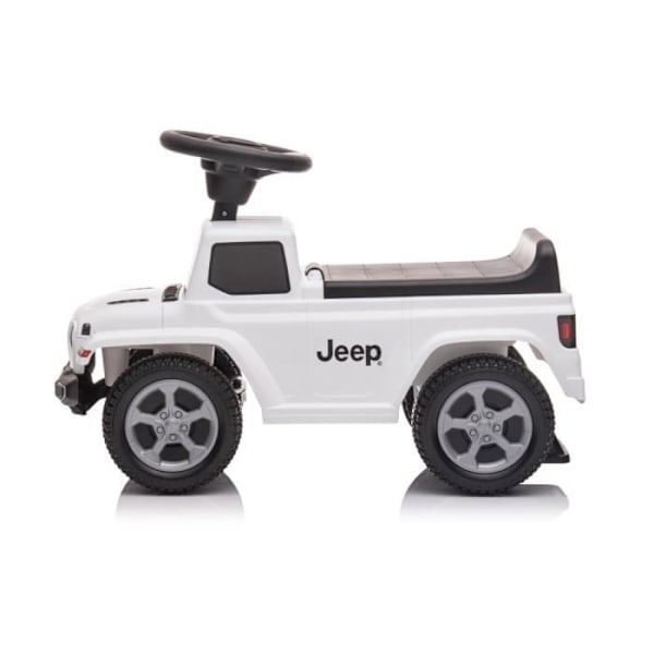 DEVESSPORT Porteur Jeep Gladiator Hvid, Officiel Licens, Lyd og Horn på Rattet, Opbevaringsrum under Sædet, 12 Måneder til 6 År Blandt Køn. vit svart