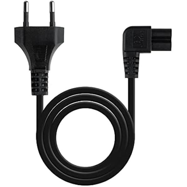 CEE7/16/M-C7/H kulmikas virtajohto - NANO CABLE - 3 m - musta Sort