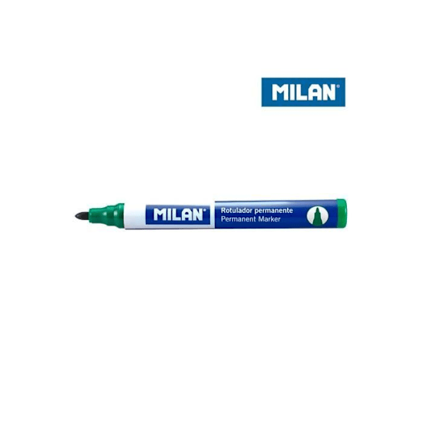 Permanent markers - Milan - Pack of 12 - Green color - Round tip - Alcohol-based ink Grön