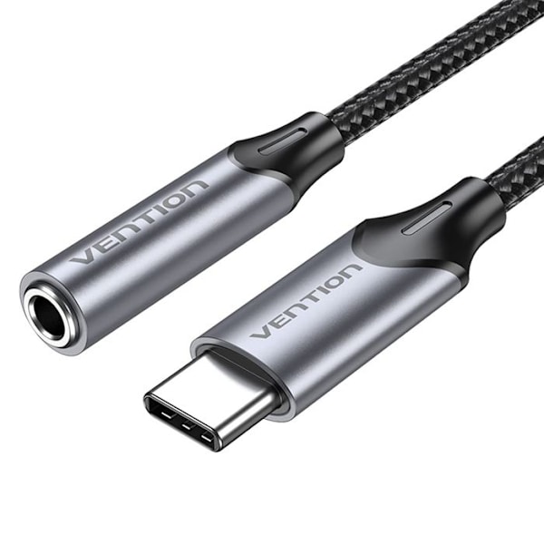 Type-C kuulokeliitin 3,5 mm jack-liittimeen, DAC - Vention (BGMHF) - Harmaa
