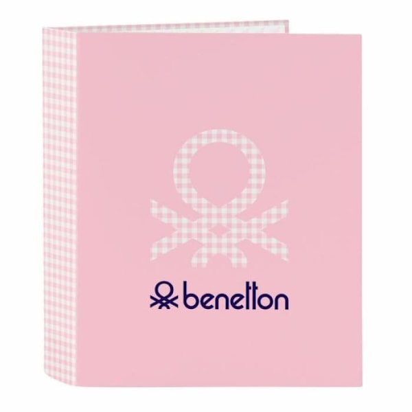 Ringbinders - Benetton - Vichy Rose - A4 - Polyester 300D - 4 ringe 40 mm Rosa