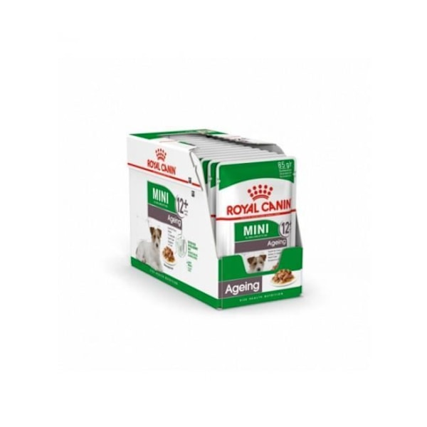 Mousse Royal Canin Mini Aging 12+ til senior hund - 12 friske poser 85 g
