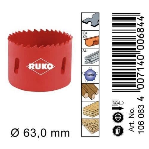 Kuppelsav - RUKO - 106063 - Bi-metal - 63 mm - Multi-materialer