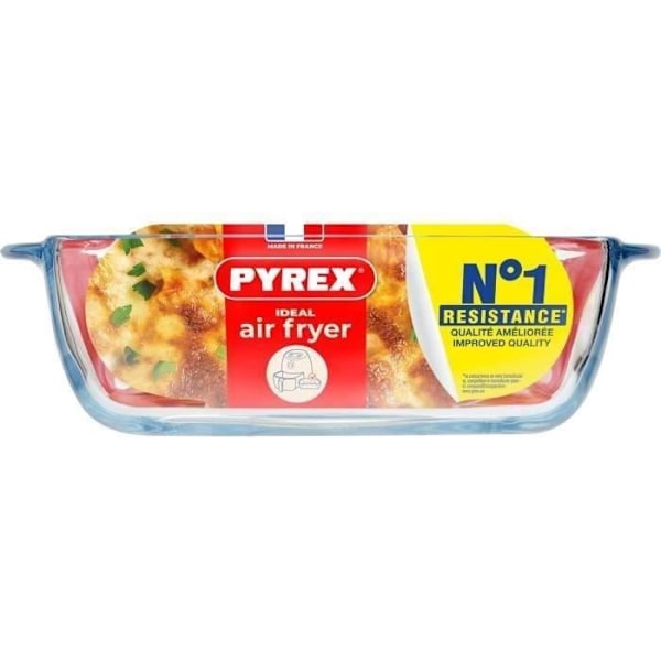 Plat air fryer - PYREX - 1450141 - Fyrkantig - I borosilikatglas - 20 x 17 cm TRANSPARENT