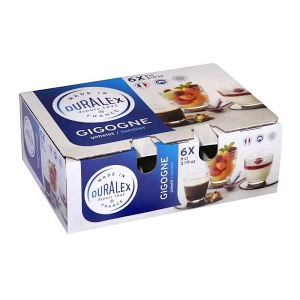 DURALEX - Gigogne Transparent - Tumlare 9 cl - härdat glas Transparent