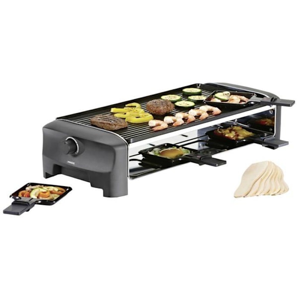 Raclette- ja Teppanyaki-grilli Princess 162840 - 8 henkilöä - 1400 W Svart