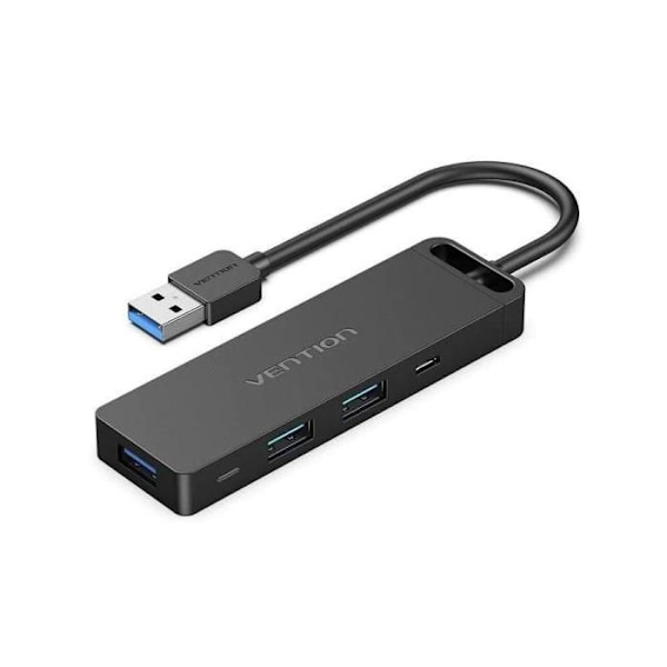 Docking USB 3.0 - VENTION - CHVBB - 3xUSB - 1xMicroUSB PD - SD TF kortlæser - Sort
