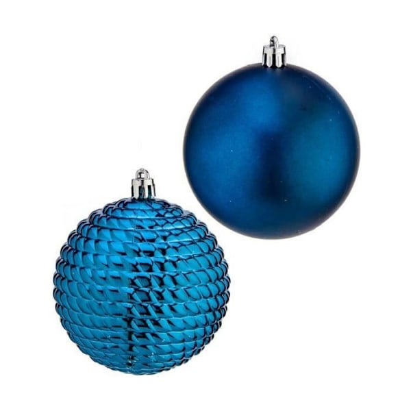 setti sinisiä muovisia joulupalloja ø 8 cm (6 kpl)