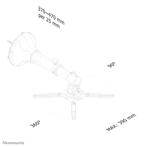 Projektorituki - NewStar - BEAMER-W050 - Musta - Seinäasennus - Max 12 kg