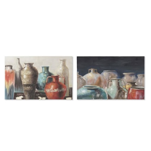 Kehys DKD Home Decor Canvas Maljakko (2 kpl) (90 x 2,7 x 60 cm)