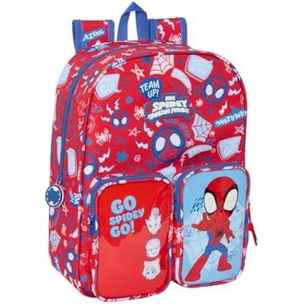 Barnryggsäck - SAFTA - Spiderman - Anpassningsbar till vagn - Lätt att rengöra - Unisex