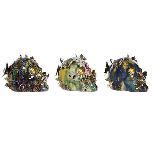 Dekorativ figur - Multifarvet - Moderne kranium - 15,5 x 10,5 x 11 cm - 3 enheder - Moderne design Flerfärgad