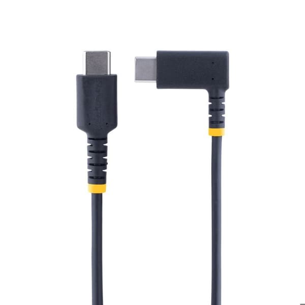 USB-C-kaapeli - StarTech.com - 15cm - 60W PD 3A - Kulma Musta - Kestävä Aramidikuitu