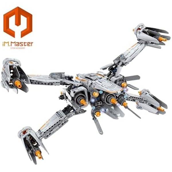 Byggset - COLORBABY - iM.Master 85454 - Rymdskepp - 1018 bitar - Futuristisk design Grå